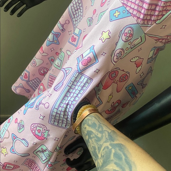 Pink Computer Gamer Girl Graphic Skater Dress with Pockets! 🎀 - Picture 7 of 11